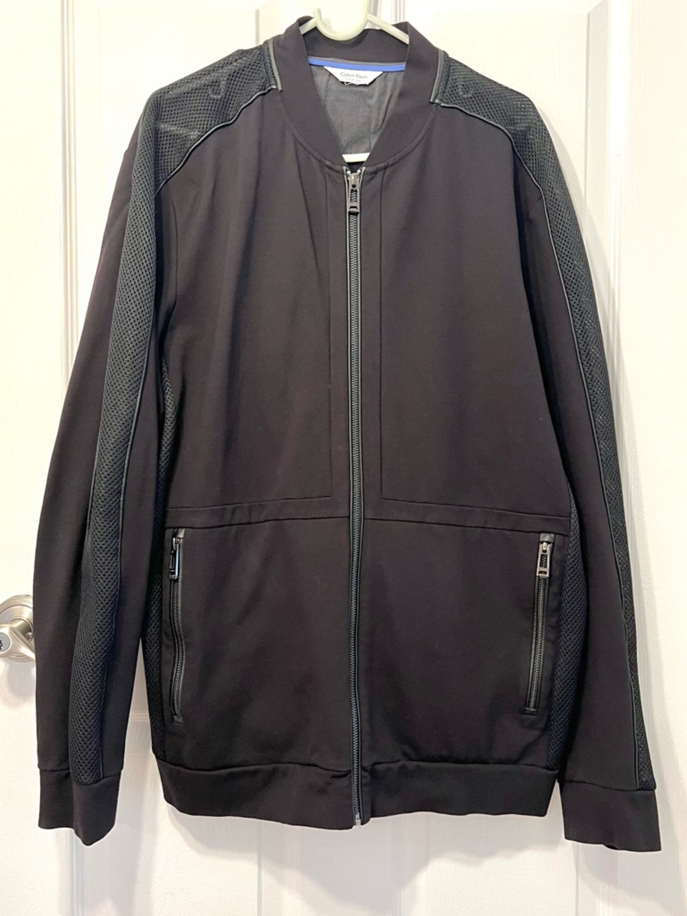 Calvin Klein Men’s Slim Jacket Sports Coat Black Full Zip XL